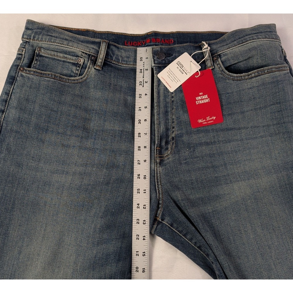 Lucky Brand 363 Vintage Straight Mens Jeans 38x30 Blue CoolMax NWT - Picture 8 of 15